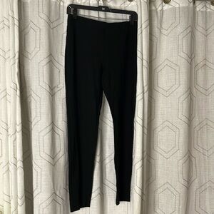 ECRU Women’s L Black Dress Pants Straight Leg Non Function Pockets Elastic Band